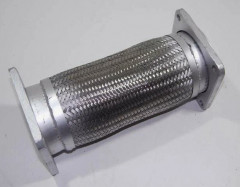 Гофра глушителя SHAANXI L=330 D=115/145 (прям. 2 фланца под 4 болта) В ОПЛЕТКЕ